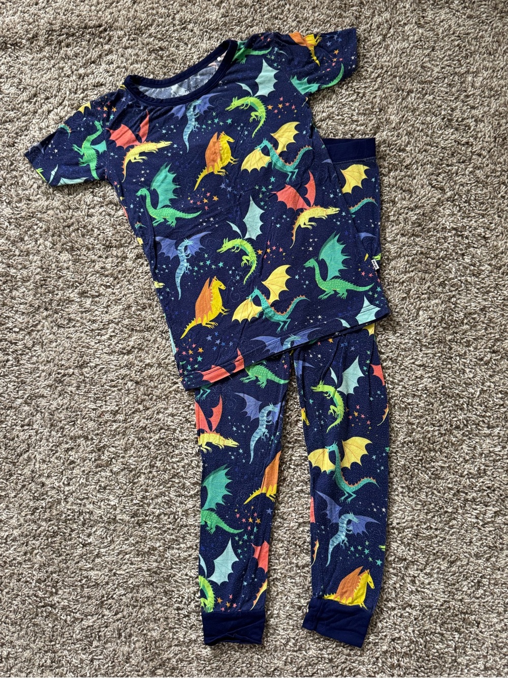 Little Sleepies Dragon Galaxy short sleeve pajamas, 4T